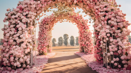 Fototapeta premium romantic archway adorned with flowers