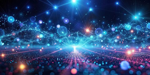 Fototapeta premium Abstract glowing particles in futuristic background, abstract, glowing, particles, futuristic, background, technology, digital