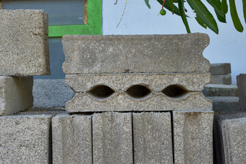 Arrangement of bricks as basic building materials