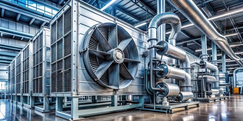 Fototapeta premium Intricate cooling system design in an industrial machine highlighting engineering efficiency, industrial