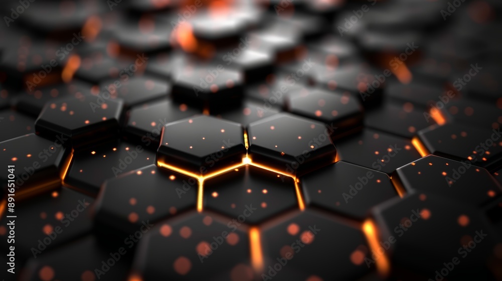 Aufkleber glowing hexagonal tech pattern background
