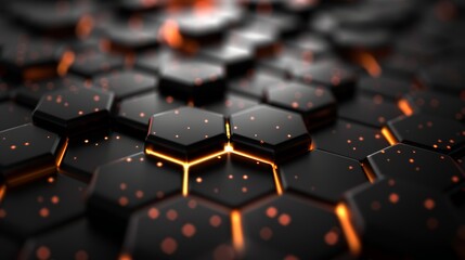 Obraz premium Glowing Hexagonal Tech Pattern Background