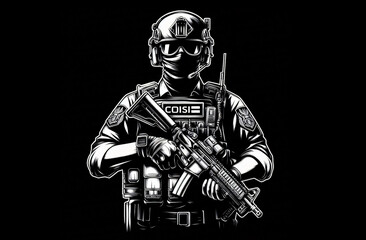 Fototapeta premium Police personnel standing in attitude