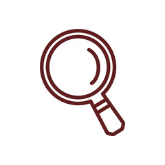 Search Vector Line Maroon Icon Design