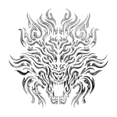 Tribal Wolf Chrome Transparent Background 