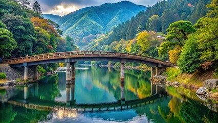 Bridge over a tranquil river in Japan , Japan, bridge, river, peaceful, serene, architecture, landmark, travel, destination