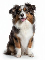 australian shepherd dog on white background