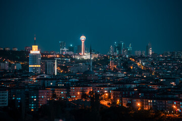 General view of Ankara during twilight