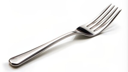 Isolated shiny metal stainless fork, isolated, shiny, metal, stainless, fork, silver, utensil, kitchen, dining, reflection, cutlery