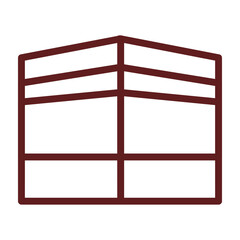 kaaba Vector Line Maroon Icon Design