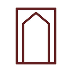 prayer rug Vector Line Maroon Icon Design