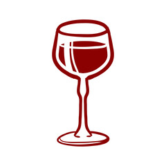 Wine clip art design on plain white transparent isolated background for card, shirt, hoodie, sweatshirt, apparel, tag, mug, icon, poster or badge