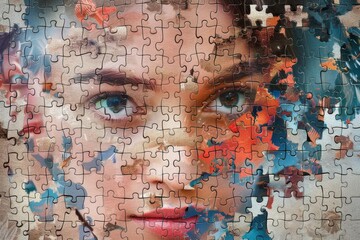 jigsaw puzzle with missing piece with generative ai.