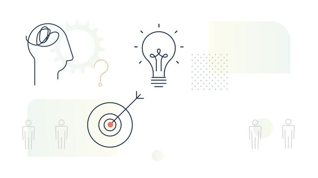 Design Thinking Process using Context ,  Observation and Communication Skills as Iterative Process - Animated Stock Illustration as a  MP4 File