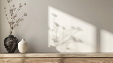 Zen inspired luxury apartment interiors with minimal furniture, warm colors and natural lighting. Residential calming spaces conceptual composition.