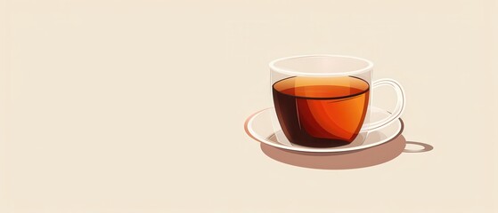 A cup of tea is sitting on a saucer