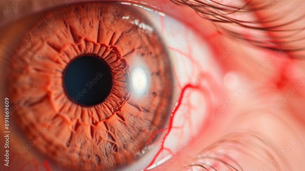 Poster detailed and captivating macro photograph of the human retina highlighting the macula fovea and intr