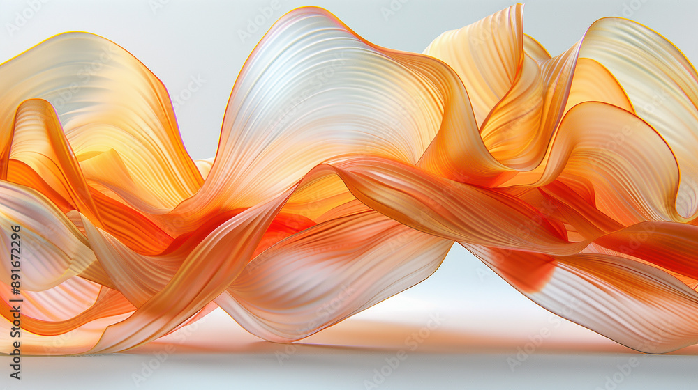 Poster elegant abstract flowing fabric with warm hues..