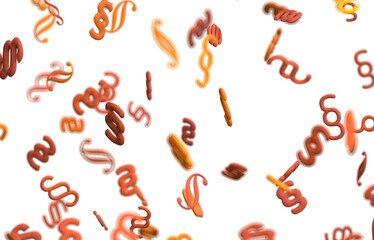 A colorful and abstract background of swirling 3D letters