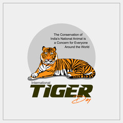 Illustration of International Tiger Day concept