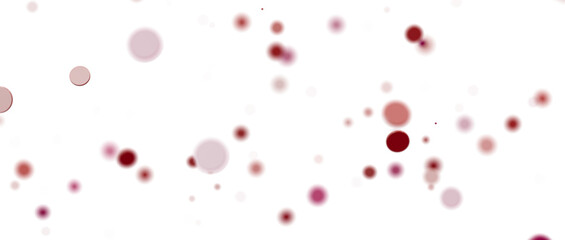 A flurry of pink and red bubbles against a black background