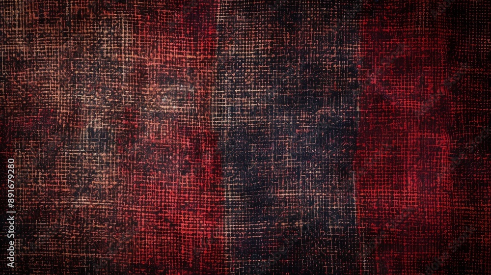 Poster abstract red and black grid pattern