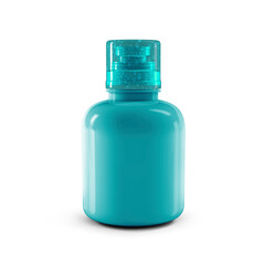 dark blank glass transparent bottle with dispenser airless pump using  for gel, soap, alcohol, cream and cosmetic 3D rendering, 3D illustration