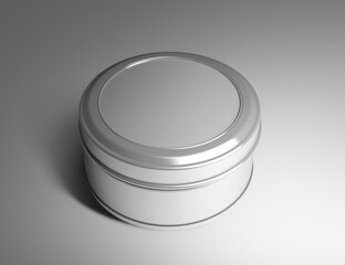 empty aluminium can cosmetic, lotion packaging on a white background Metal cans 3D rendering 3D illustration