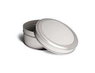 empty aluminium can cosmetic, lotion packaging on a white background Metal cans 3D rendering 3D illustration