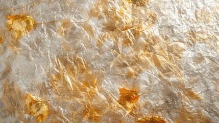 Golden Leaves in Ice.