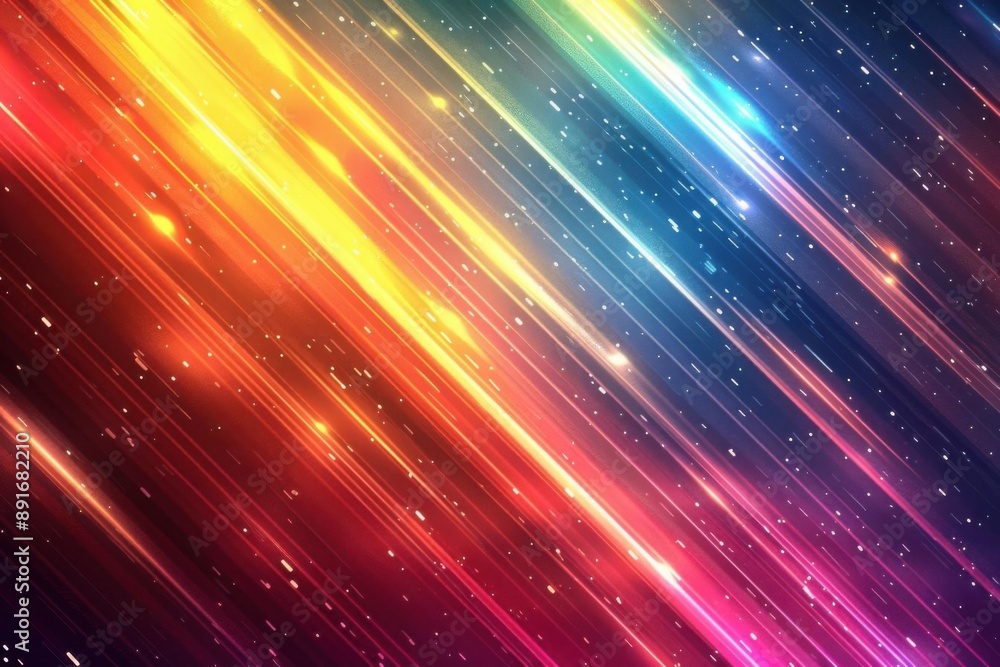 Aufkleber vivid abstract background with colorful light streaks and sparkles, ideal for digital design or back