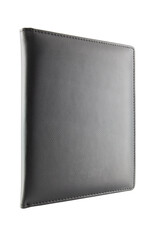 Black color leather fabric hardcover notebook isolated on white background