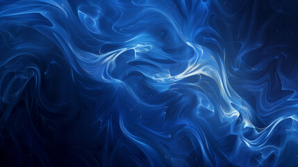 Obraz premium Dark Blue Fluid Waves with Luminous Streaks and Swirls