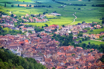 View over Ribeauvillé, Alsace - France