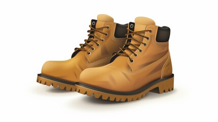 Boots shoes icon logo template isolated on white background. Footwear isolated on white. Photo realistic photo.