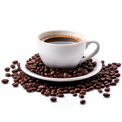 Fototapeta premium cup of coffee with beans