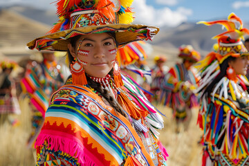 Obraz premium Inti Raymi is an Inca and Andean festival in honor of Inti, the Sun god, coinciding with the winter solstice in the southern hemisphere, on June 24. Rituals, parades and multiple activities are carrie