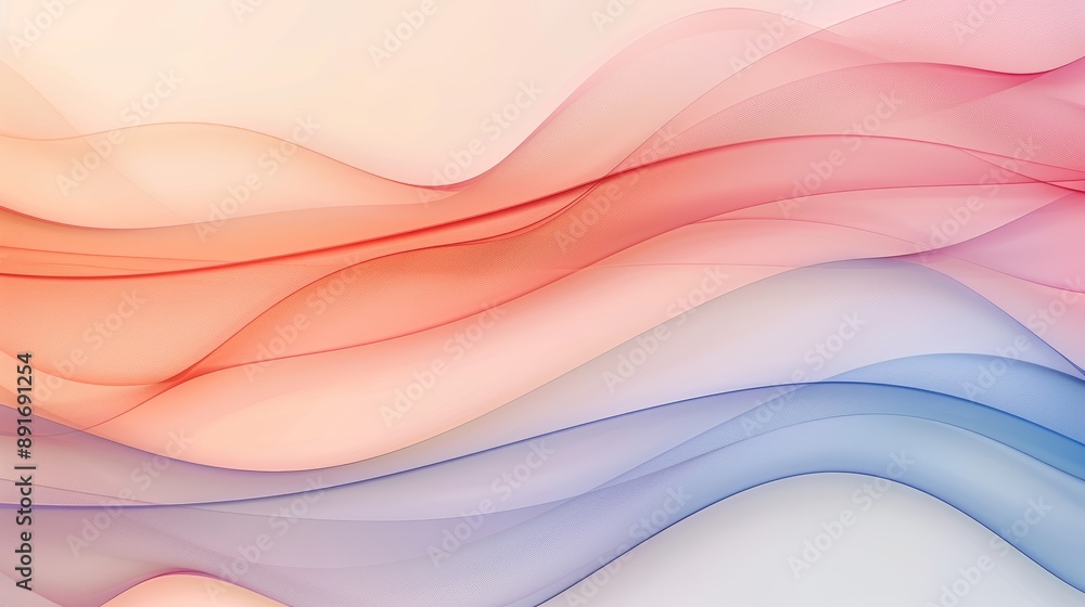 Poster a colorful abstract background with layered, semi-transparent waves creating a sense of depth, high-