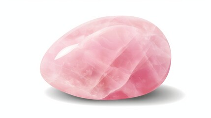 Rose quartz wellness and beauty massage stone isolated on white background. Beauty tools isolated on white. Photo realistic photo.