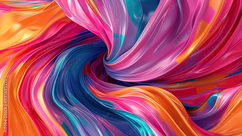 Poster abstract of vibrant flowing colors, creating a dynamic and eye-catching design