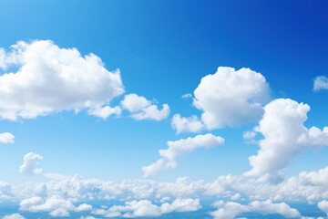 Obraz premium generated illustration of sunny background, blue sky with white clouds