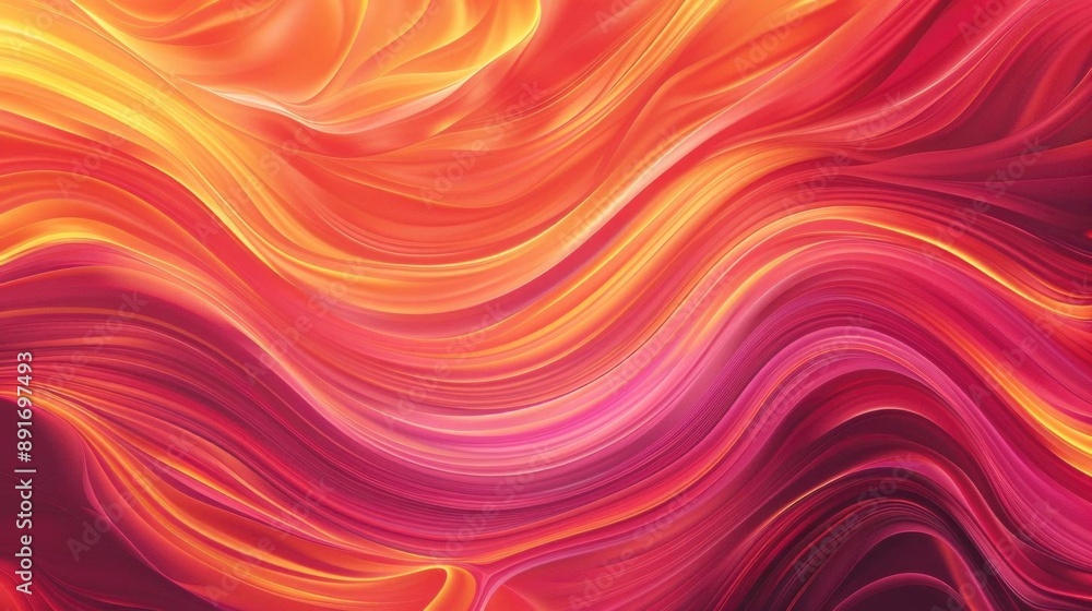 Poster artistic pattern of smooth, winding lines forming a flame-like design, emphasizing elegance and moti