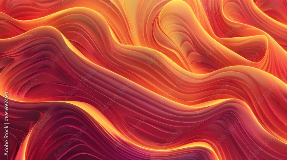 Poster pattern of winding smooth lines resembling flames, creating a dynamic and flowing visual effect.