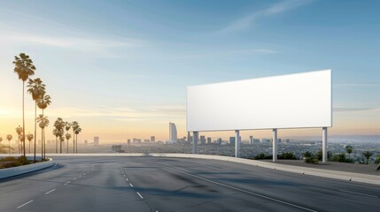 A large billboard is on a road in a city