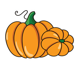 Vector pumpkin is isolated on the white background