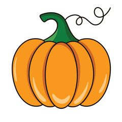 Vector pumpkin is isolated on the white background