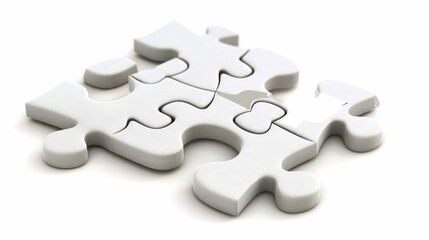 Single jigsaw puzzle piece. 3D Icon isolated on white background. Puzzles isolated on white. Photo realistic photo.
