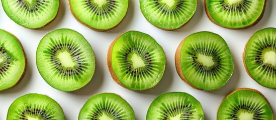 Fototapeta premium Sliced Kiwi Fruit Pattern