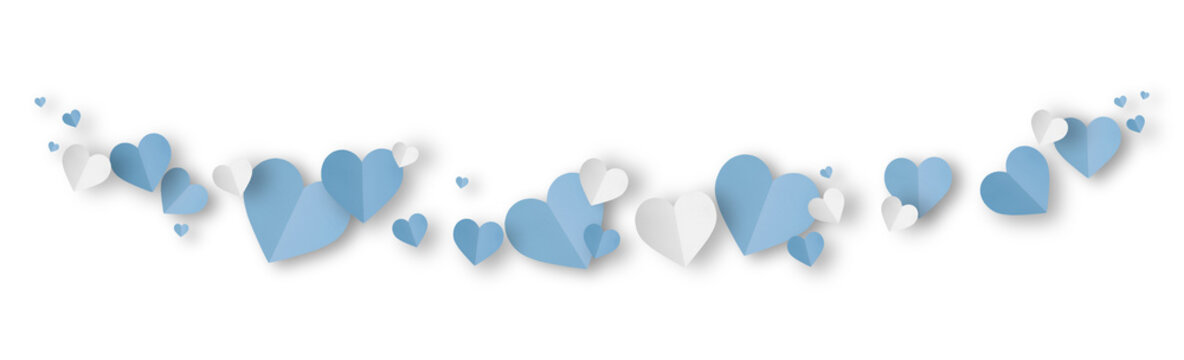 recommend clip art: Light blue origami paper hearts isolated on transparent background.