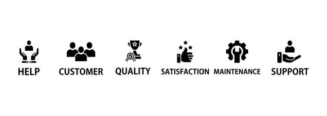 After-sales service banner web icon vector illustration concept with icon of advice, help, support, satisfaction, maintenance, quality, guarantee, customer
